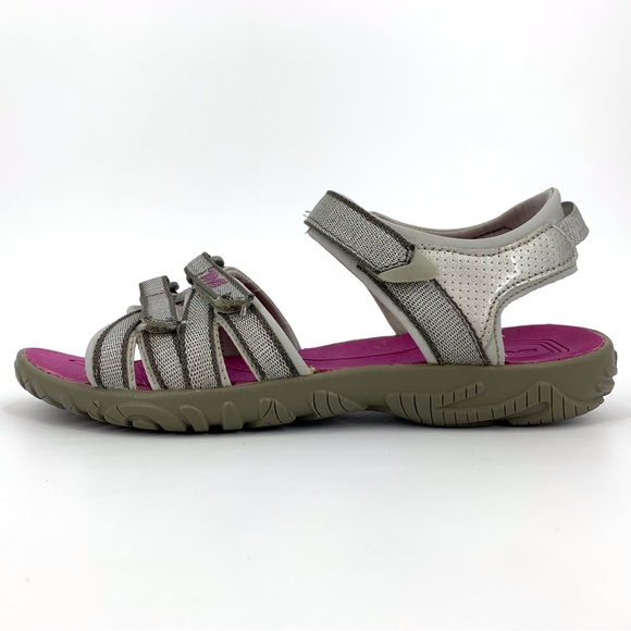 Teva Grey, Silver, and Pink Tirra Kids' Sport Sandal, 5 - Picture 10 of 16